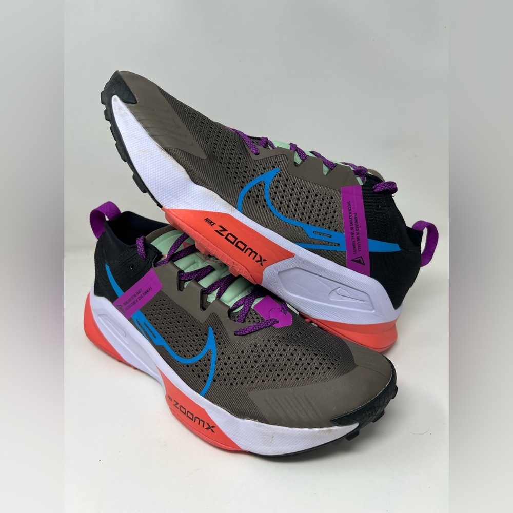 Nike ZoomX Zegama Sneakers Men 14M Running Shoes Purple Brown Trail Trainers